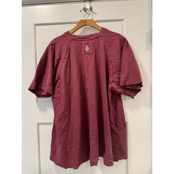 Free People Movement Icon T-Shirt Burgnady Red S - Picture 4 of 5
